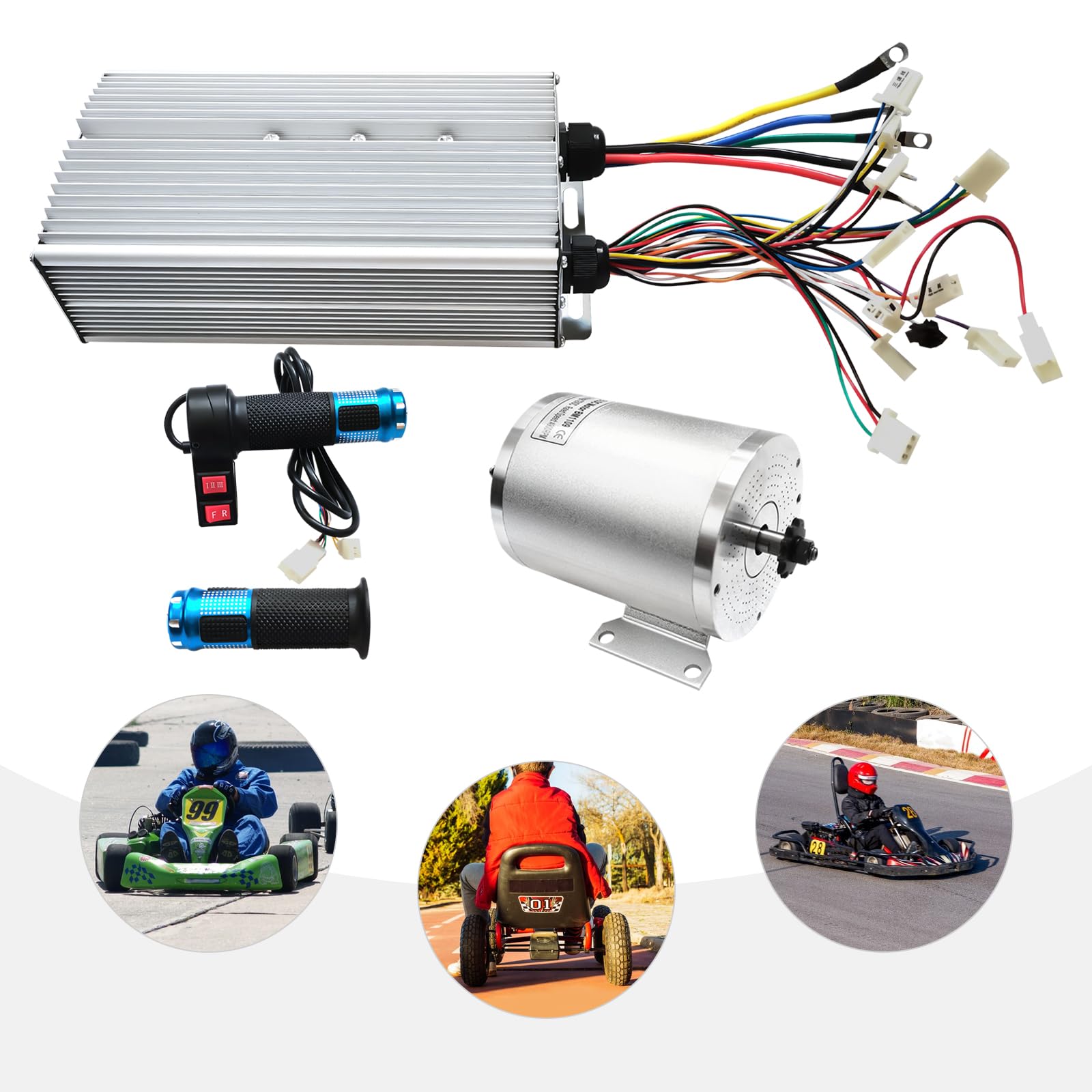 Elektryczny bezszczotkowy silnik prądu stałego, 3000 W, 72 V DC, zestaw z bezszczotkowym kontrolerem, bezszczotkowy silnik elektryczny 4900 obr./min, do skuterów elektrycznych, rowerów elektrycznych
