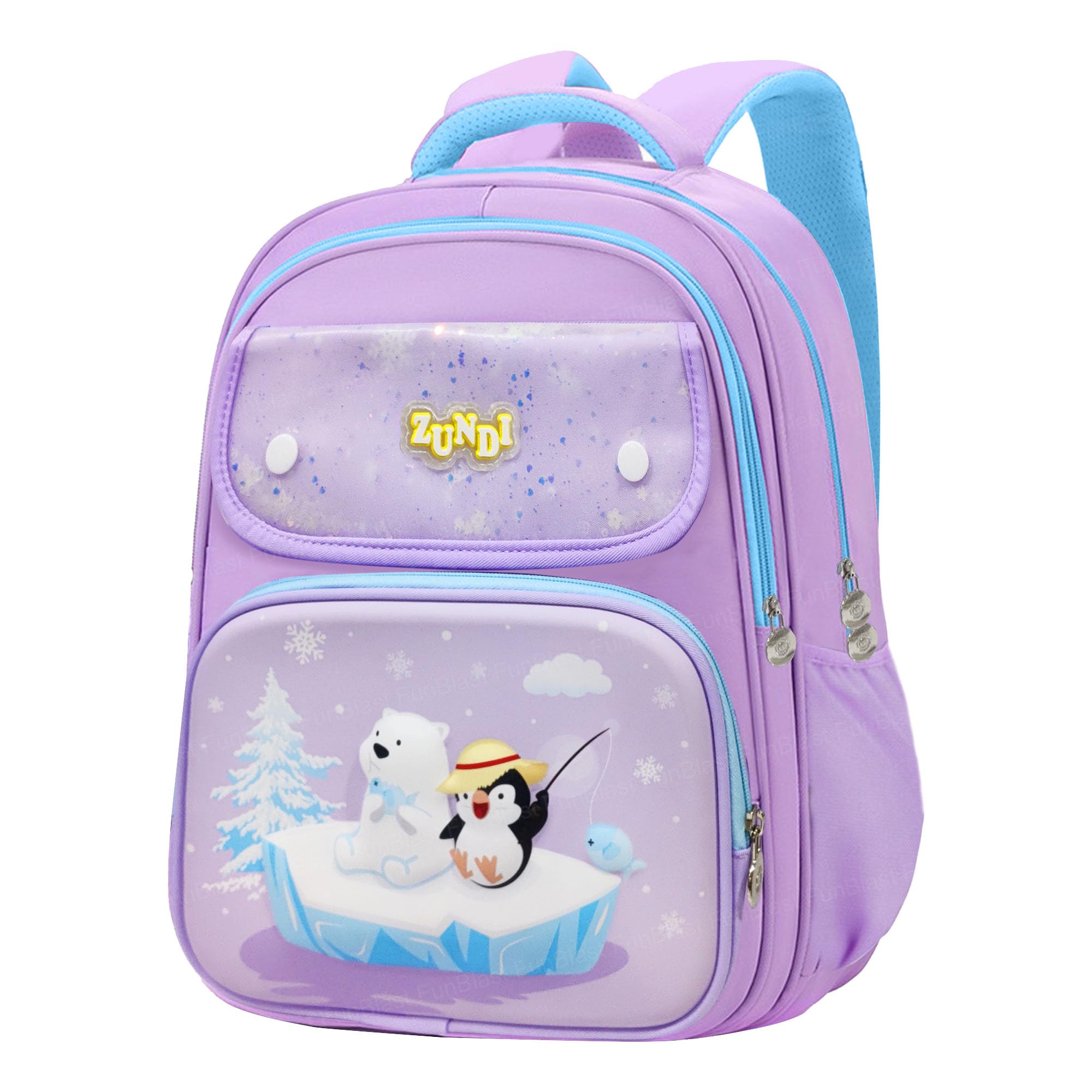 funblast School Bags for Girls, Kids - Penguin Print Girls Bags for School, Travel, Picnic, Camping, Large Capacity School Backpack for Kids 5-12 Years Old (40 X 30 X 17 Cm)-picture-33