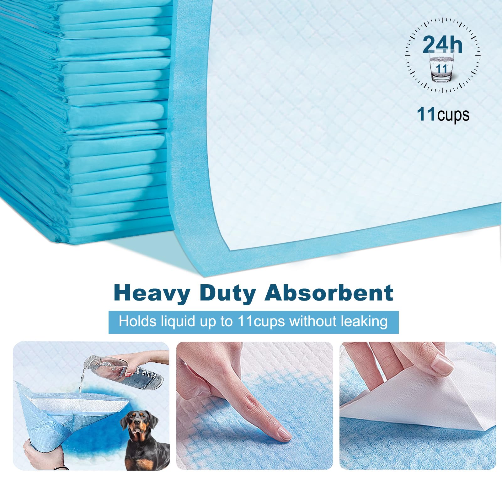 Boscute Almohadillas para orina de gran tamaño de 54 x 37 pulgadas para perros grandes, almohadillas desechables para orina de cachorros, gruesas, fuertes, a prueba de fugas, almohadillas desechables