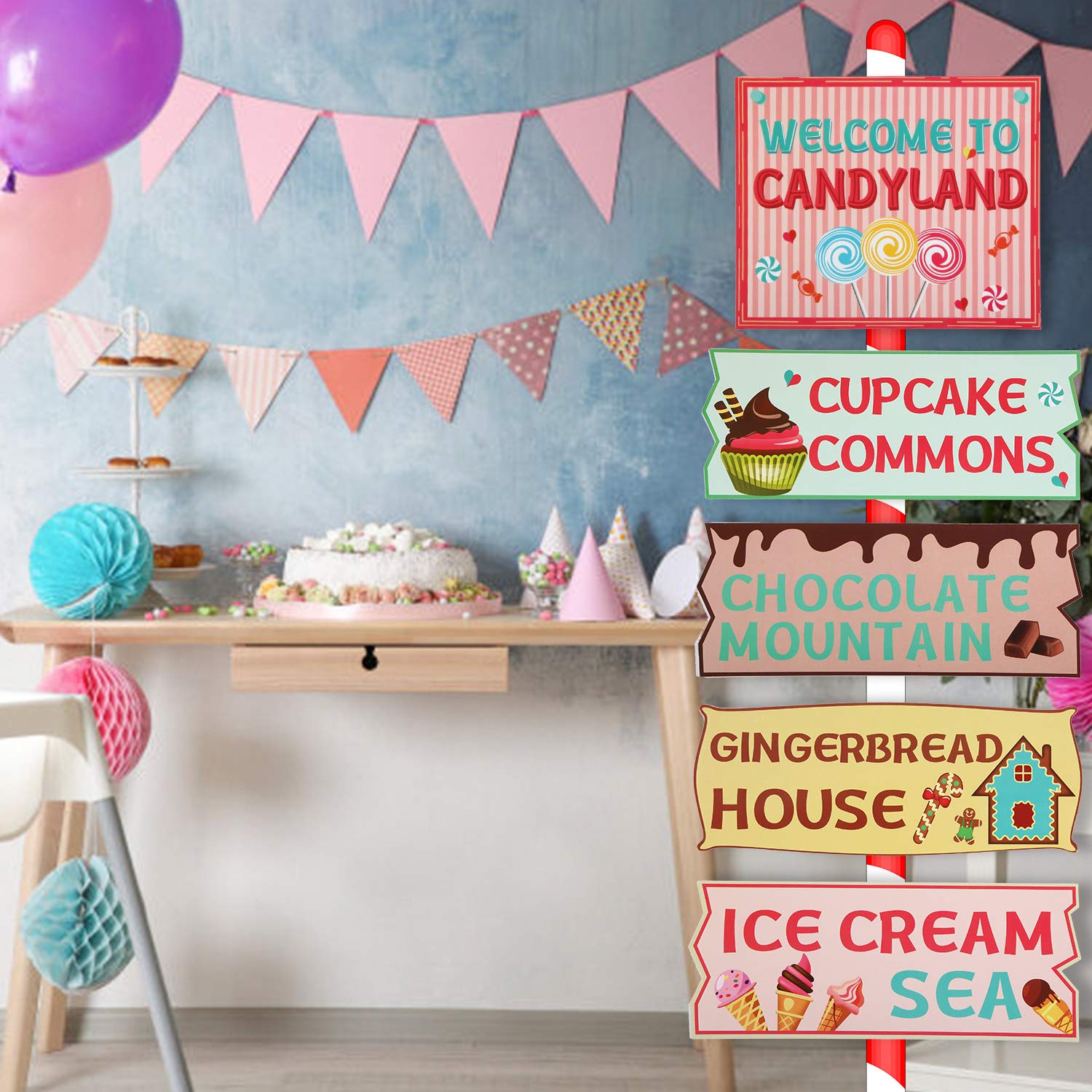 20 Pieces Candyland Party Decorations Candy Land Party Sign Candy Decor 20-pieces-candyland-party-decorations-candy-land-party-sign-candy-decor