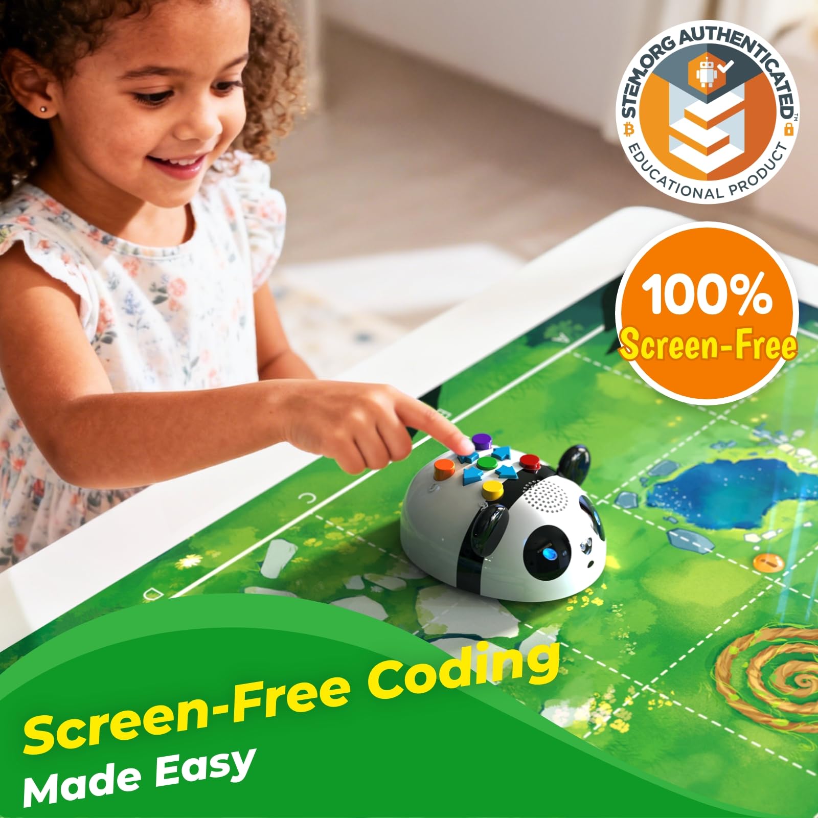 Apitor Robot Panda, Coding Robot for Kids Ages 4-6, Activity Set, 48 Pieces - Image 2