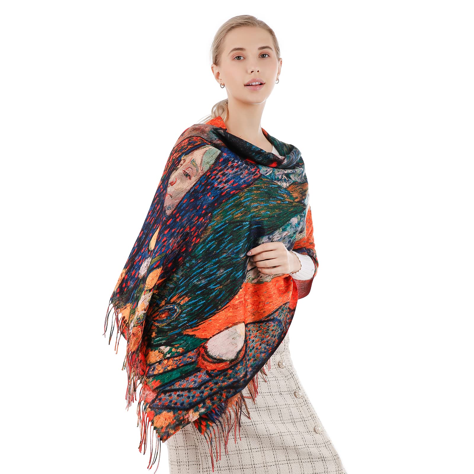 Scarf Shawl Wraps for Women Pashmina Soft Cashmere Scarf Printed Large Blanket Scarf Warm for Fall Winter