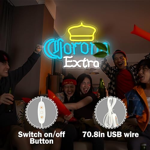 Miniatura 4 de Letrero de neón de cerveza para pared, luces LED de barra de neón para hombre, cueva, hogar, bar, fiesta, club, dormitorio, pared, decoración retro