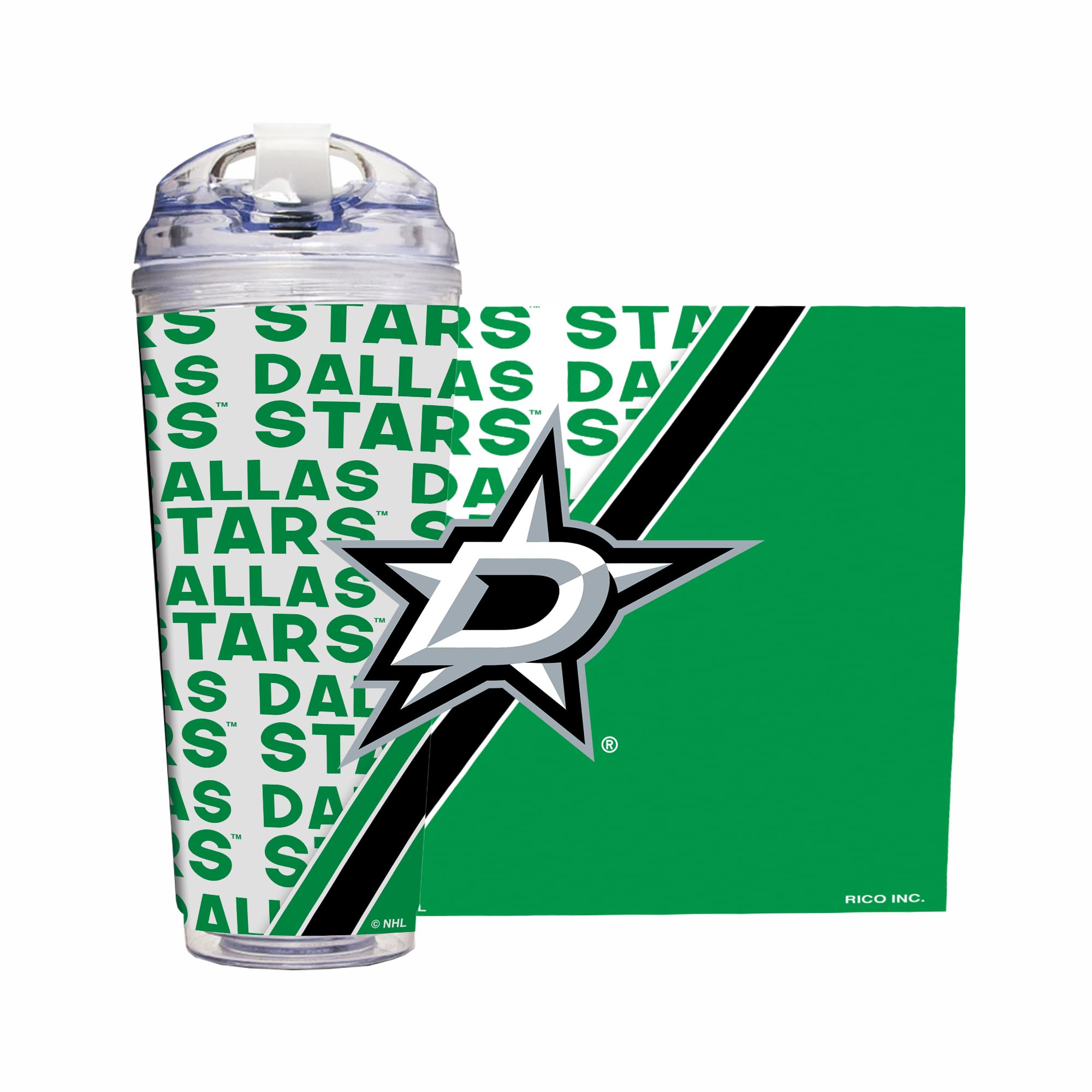Gobelet Dallas Stars Rico Industries en acrylique 710 ml avec paille