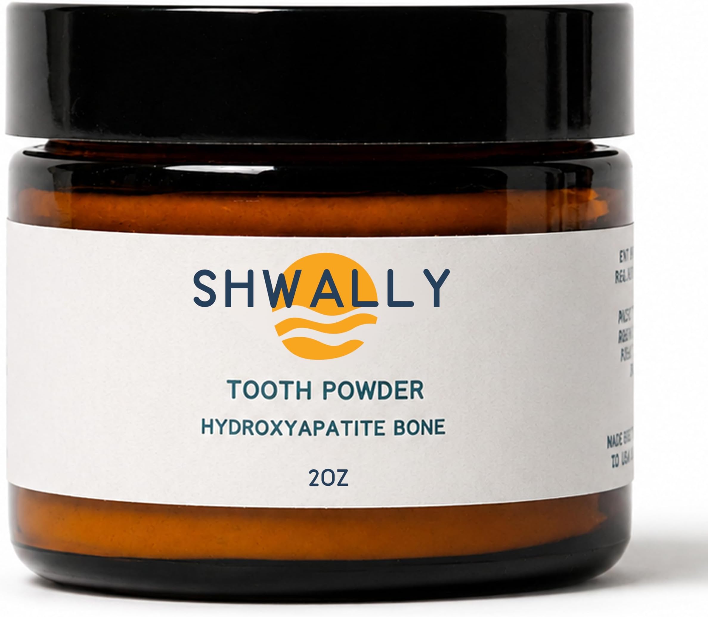 Shwally Magical Tooth Powder W/Hydroxyapatite Cattle Bone & Fluoride Free Amish Eggshell + Organic Peppermint - 100% Fluoride Free ReMineralizing, Whitening & Polishing Powder 200+ Brushings (2 oz)