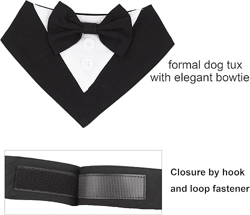 Miniatura 5 de ADOGGYGO Esmoquin formal para perro, collar bandana de boda para perro con corbatín, ajustable para cumpleaños, boda, traje de esmoquin para perros