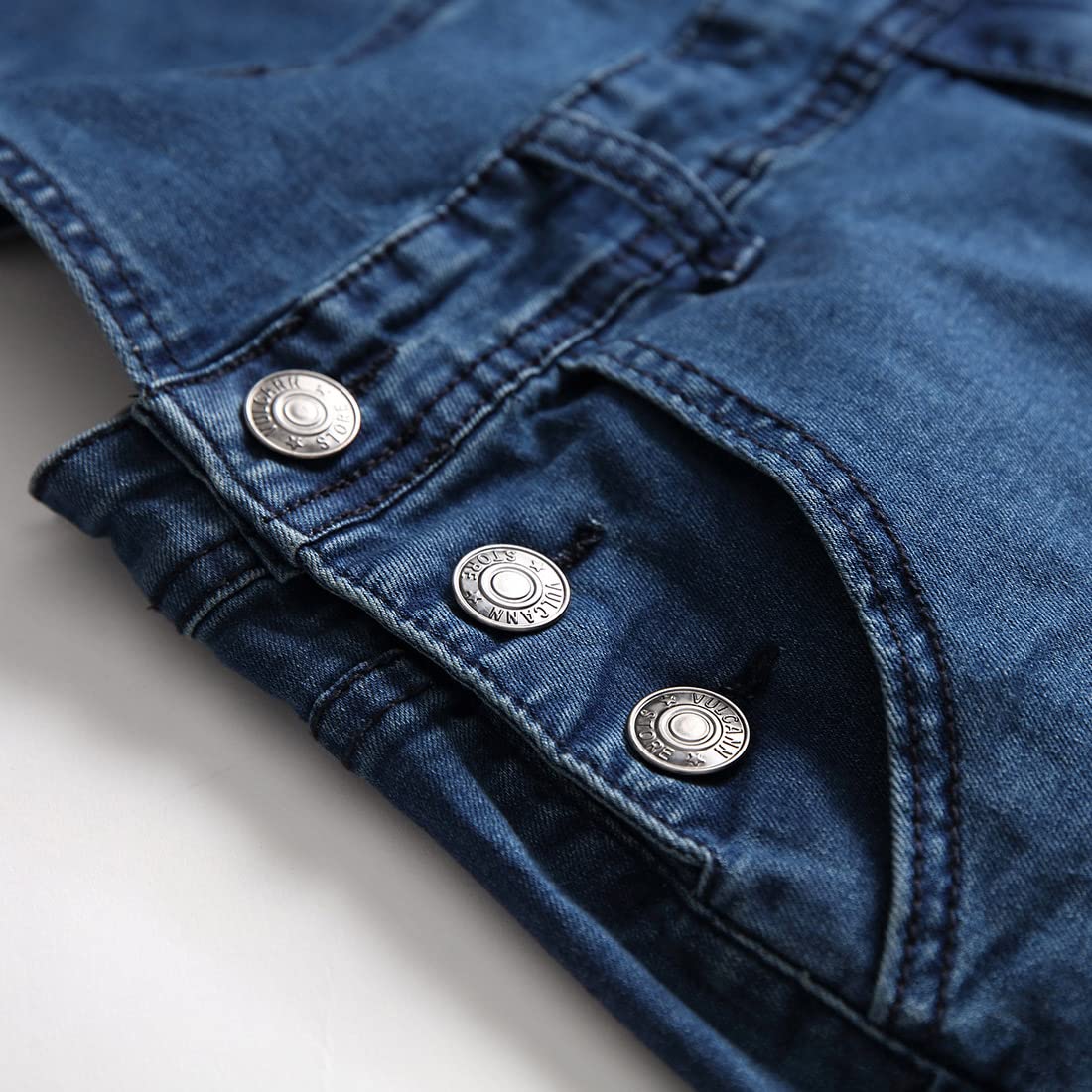 ORANDESIGNE Salopette Uomo in Denim Casual Pantaloni Strappati Uomo in Tinta Unita Salopette Uomo Jeans Slim Fit Moda Ragazzo Jumpsuit Pagliaccetti da Lavoro con Bretelle