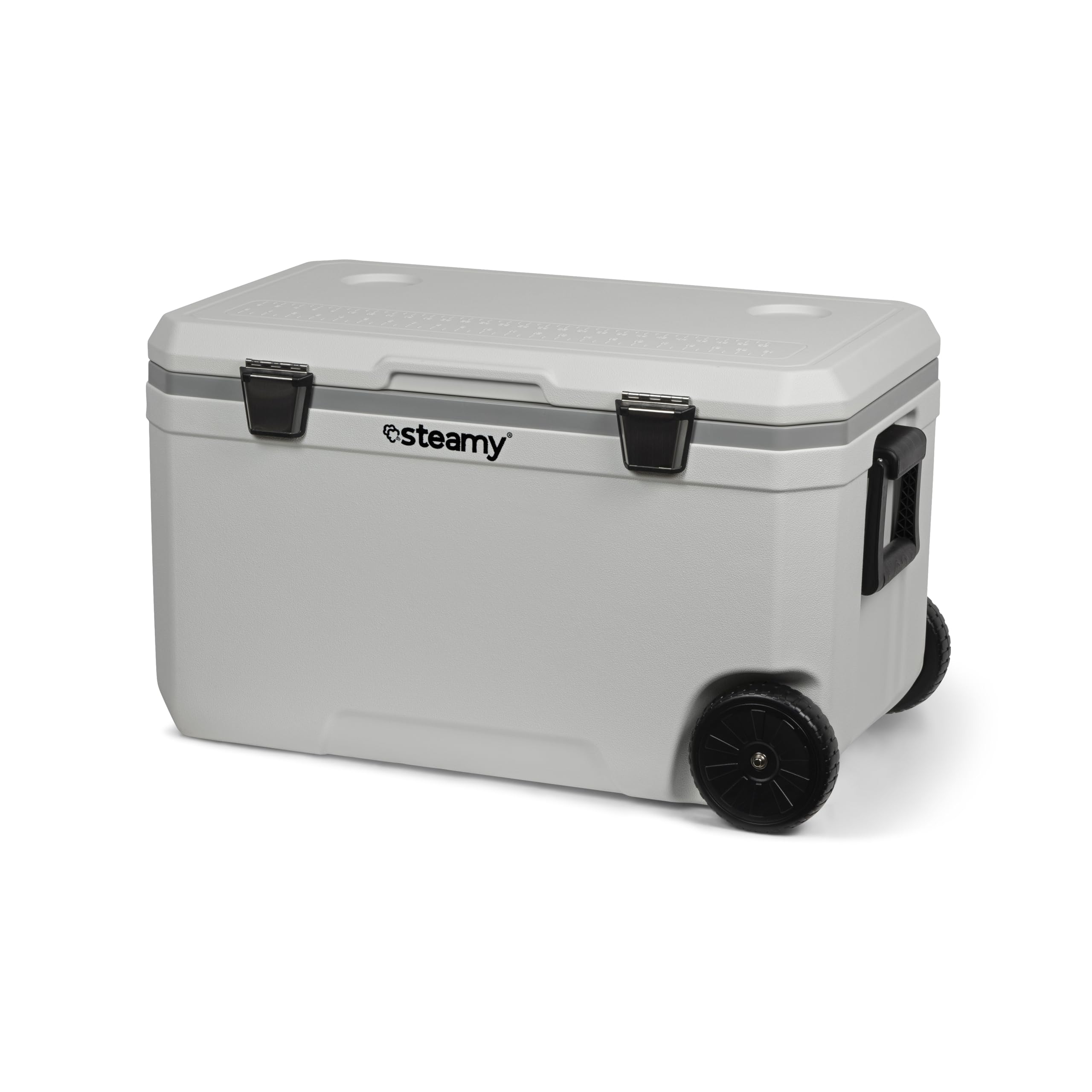 Steamy Marine 70 Frigoriferi portatile passivo con ruote, 70 Litri, Bianco