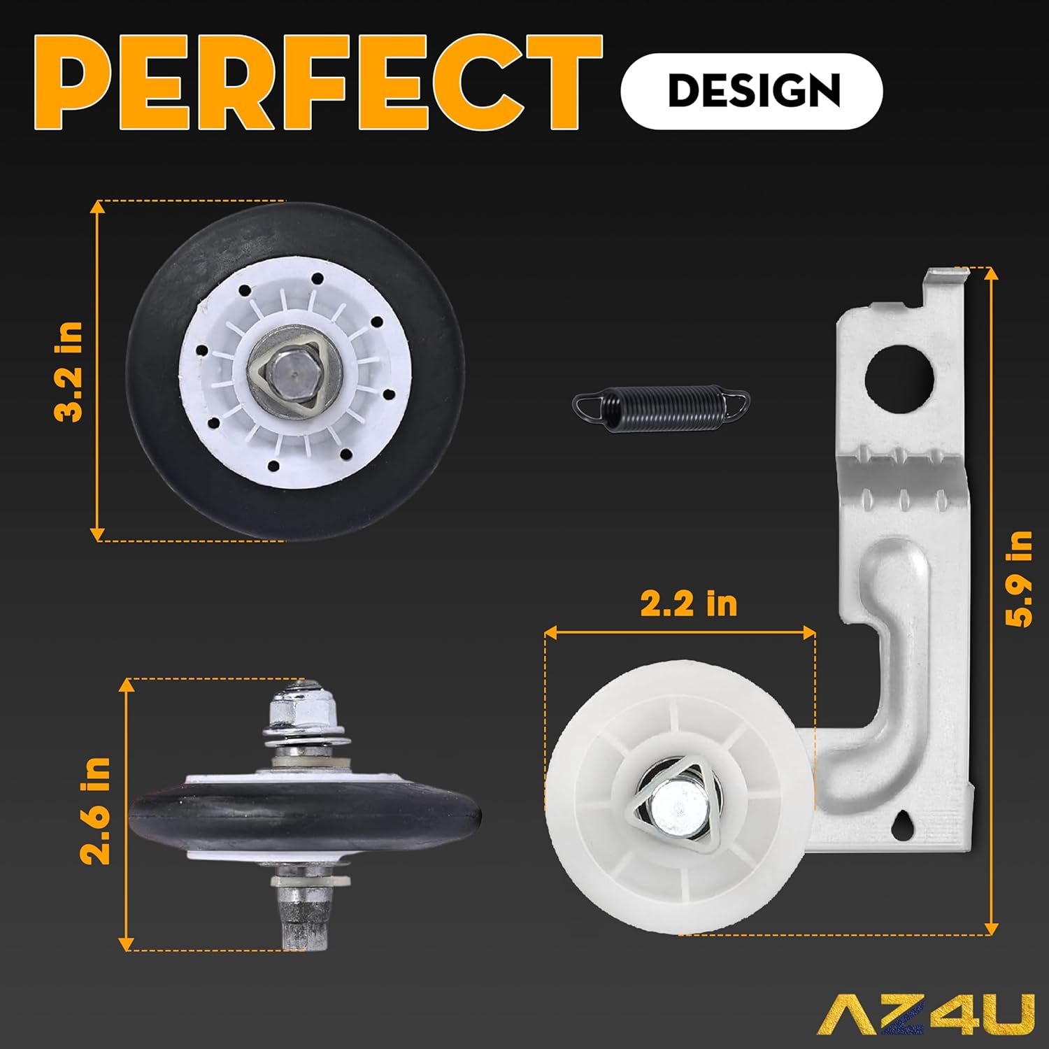Dryer Repair Kit Replaces For LG Dryer Drum Roller 4581EL2002C 4581EL2002A 4581EL2002H, Drum Belt 4400EL2001A, Idler Pulley 4561EL3002A 4561EL3002B Fits DLEX7177WM DLG3171W DLE2516W DLG3788W DLE3777W