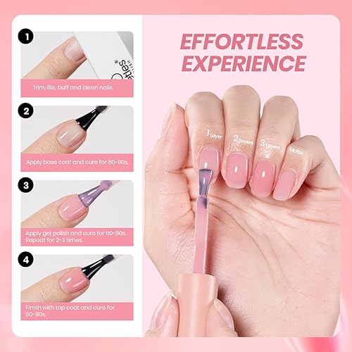 Miniatura 203 de Beetles Nude - Esmalte de uñas en gel natural de 15ml/0.5 onzas líquidas, color neutro, color crema, translúcido, lámpara LED UV para uñas, 15ml/0.5