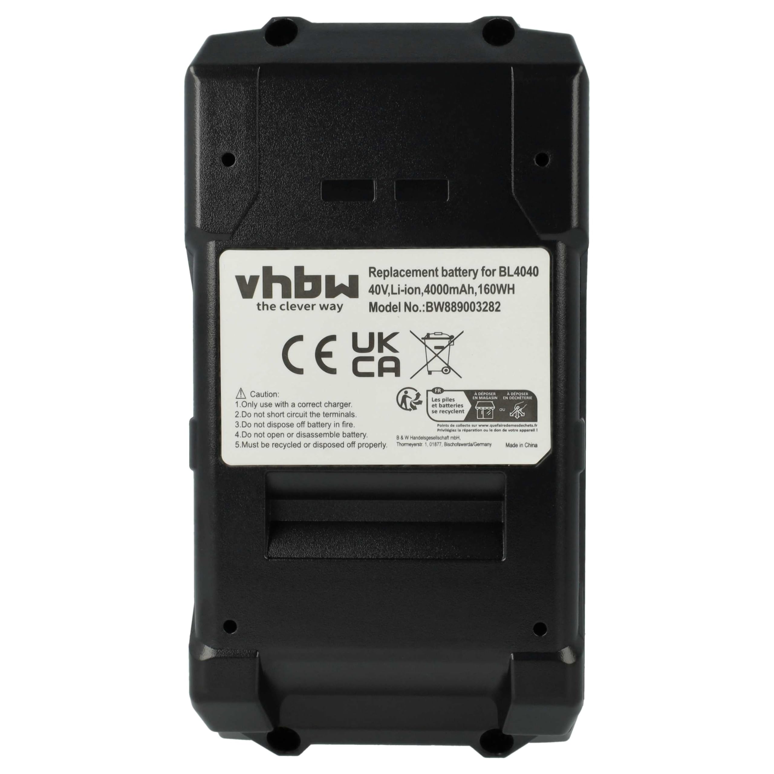 vhbw 2x batteria compatibile con Makita 40V MAX XGT, DF001G, CF001G, GA013G, GA005G, GA003G, GA011G utensile elettrico (4000 mAh, Li-Ion, 40 V)