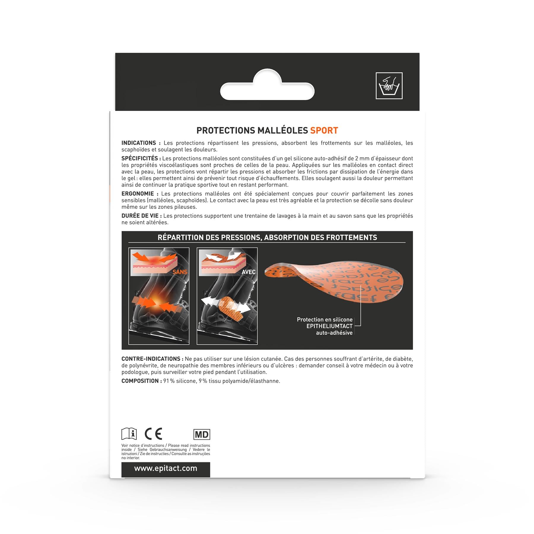 Epitact Protectores de maléolos para patines o esquís, talla única