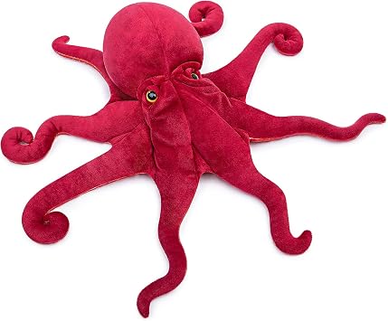 Tiny Heart octopus Plush Stuffed Animal 45cm/17  Realistic octopus Plush Toy Lovely Sea Animal Cute Soft Gifts octopus for Kids Bedtime Companion Plushie Collection Interactive Play red