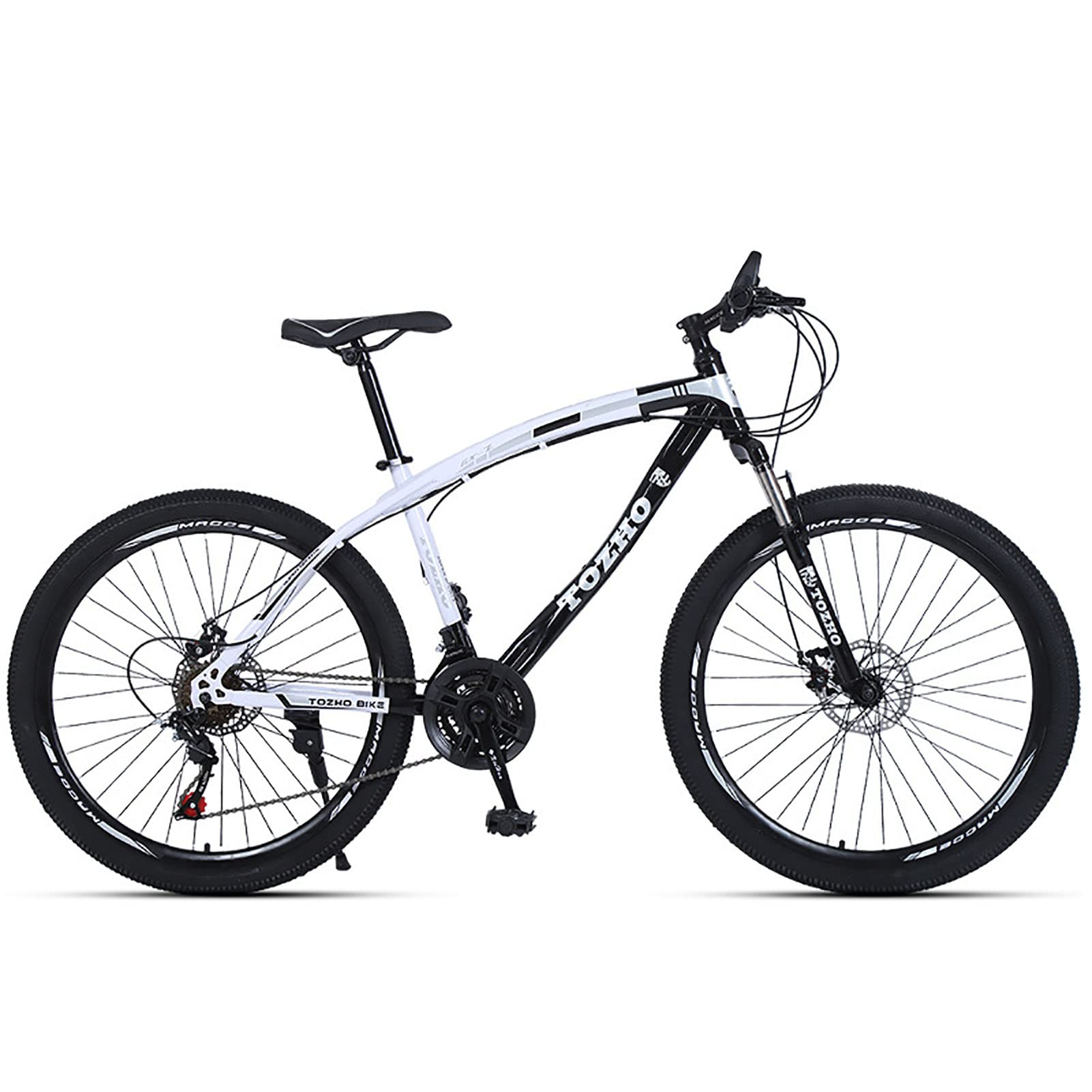 26-Zoll-Rad-Mountainbike, 21-30-Gang-Mountainbike für Herren, MTB-Fahrrad mit Doppelscheibenbremse für Frauen,Schwarz,24 speed
