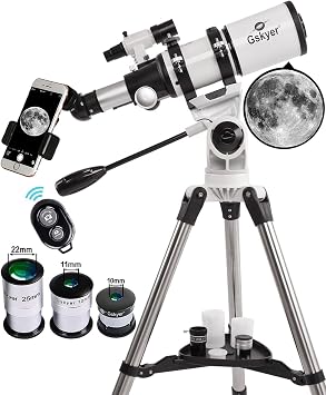 Gskyer Telescope, 80mm AZ Space Astronomical Refractor Telescope for Kids