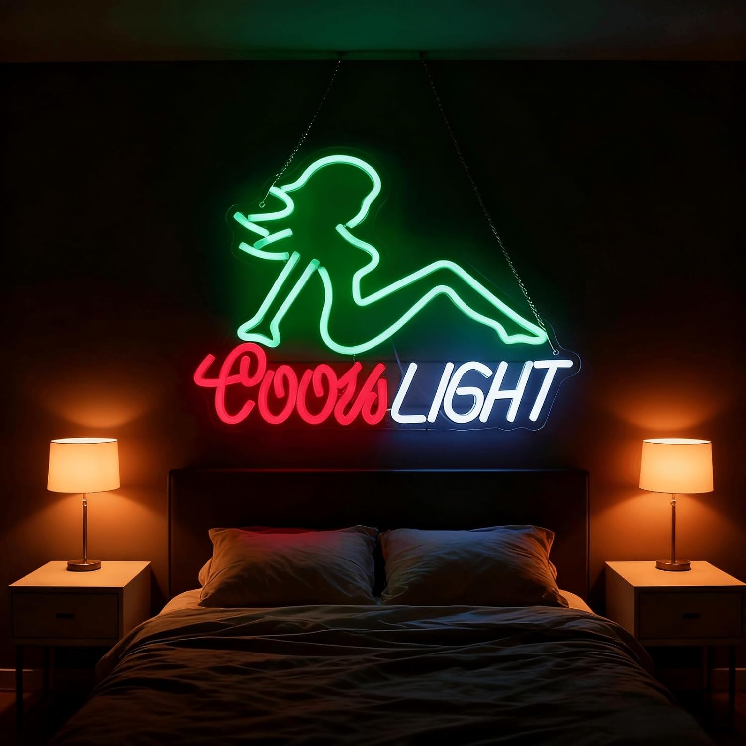 LED Lights for Bedroom,Led Art Wall Decorative,USB-Powered Neon Sign for Room Decor, Suitable for Man Cave,Game Room,Bar,Restaurant (NL222-Green)