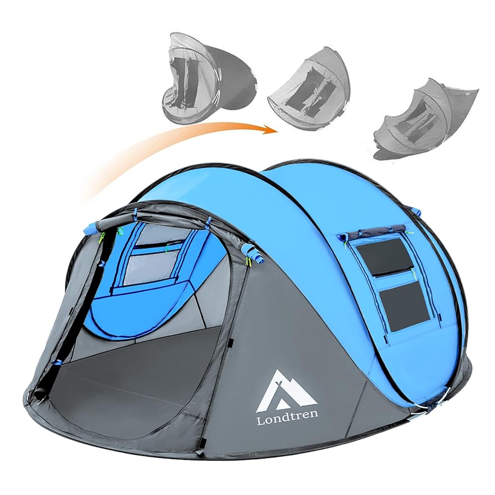 Pop Up Tents for Camping 4 Person Waterproof Popup Tent Camping Easy Up Camping Tents Instant Four Person Tent Easy