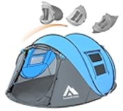 4 Person Easy Pop Up Tent Waterproof Automatic Setup 2 Doors-Instant Family Tents for Camping Hiking & Traveling