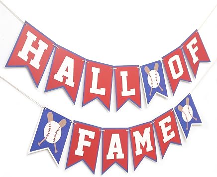 Hall Of Fame Banner - Baseball First/1st Birthday Decor,Rookie Of The Year Banner,Sport Birthday Party Decor blue1
