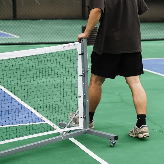 A11N SPORTS Pro Pickleball Net with Wheels, 22 FT Regulation Size