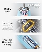 Vista 2 de 7AM2M Cepillo de dientes eléctrico sónico con 6 cabezales de cepillo para adultos y niños, una carga durante 120 días, carga rápida inalámbrica, 5