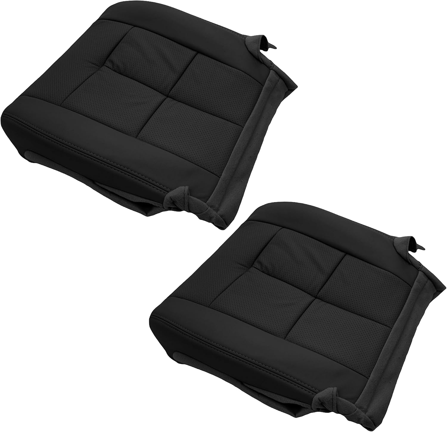 Driver & Passenger Bottom Microfiber Leather Seat Cover Fits for Lincoln Navigator 2007-2014 Black