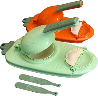 2-Pack 2 in 1 Dumpling Maker Press, Dumpling Skin Maker Machine, Empanada Maker Press, Multifunctional DIY Manual Dumpling Press Mold Set (Orange, Green)