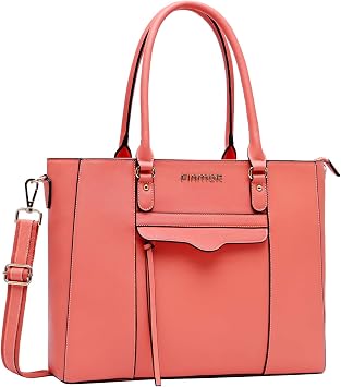 Amazon.com: Bolsa para ordenador portátil, maletín grande para ordenador  portátil de oficina para mujer, bolso para ordenador portátil de hasta 15.6  pulgadas, bolsa para ordenador portátil de múltiples bolsillos para mujer,  B-15.6in-coral