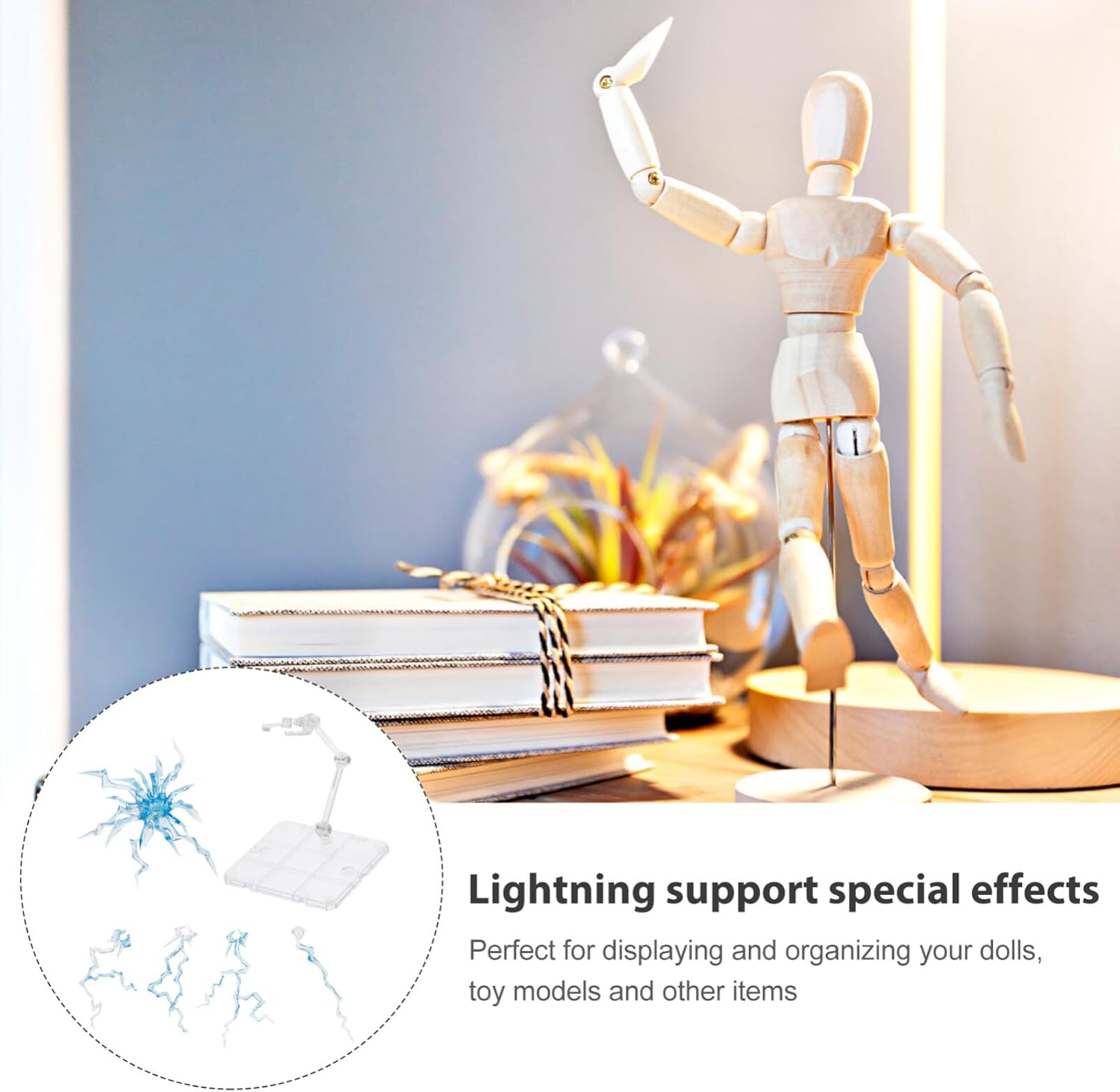 iplusmile Action Figure Stand Set with Effects Parts and Screws Adjustable Toy Doll Holder Display Rack for Model Figures 3.93X3.74X2.95In Stable Base