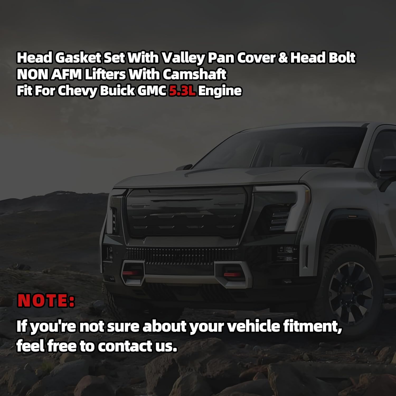 5.3 NON AFM DOD Disable Lifters with Camshaft & Cylinder Head Gasket Set Fit for Chevrolet Silverado 1500 Tahoe GMC Sierra Yukon 5.3L 2007-2013 Replace#12625437
