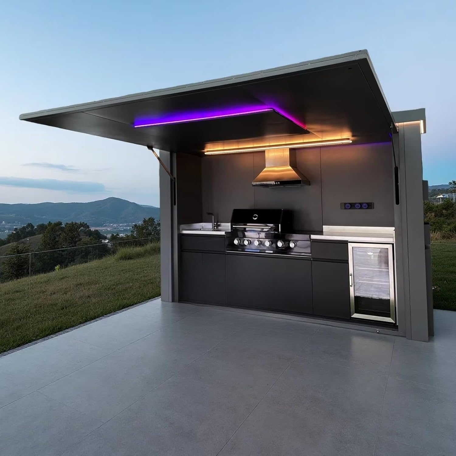 Outdoor Kitchen Mobile BBQ Kitchen Stainless Steel Cooking Workstation