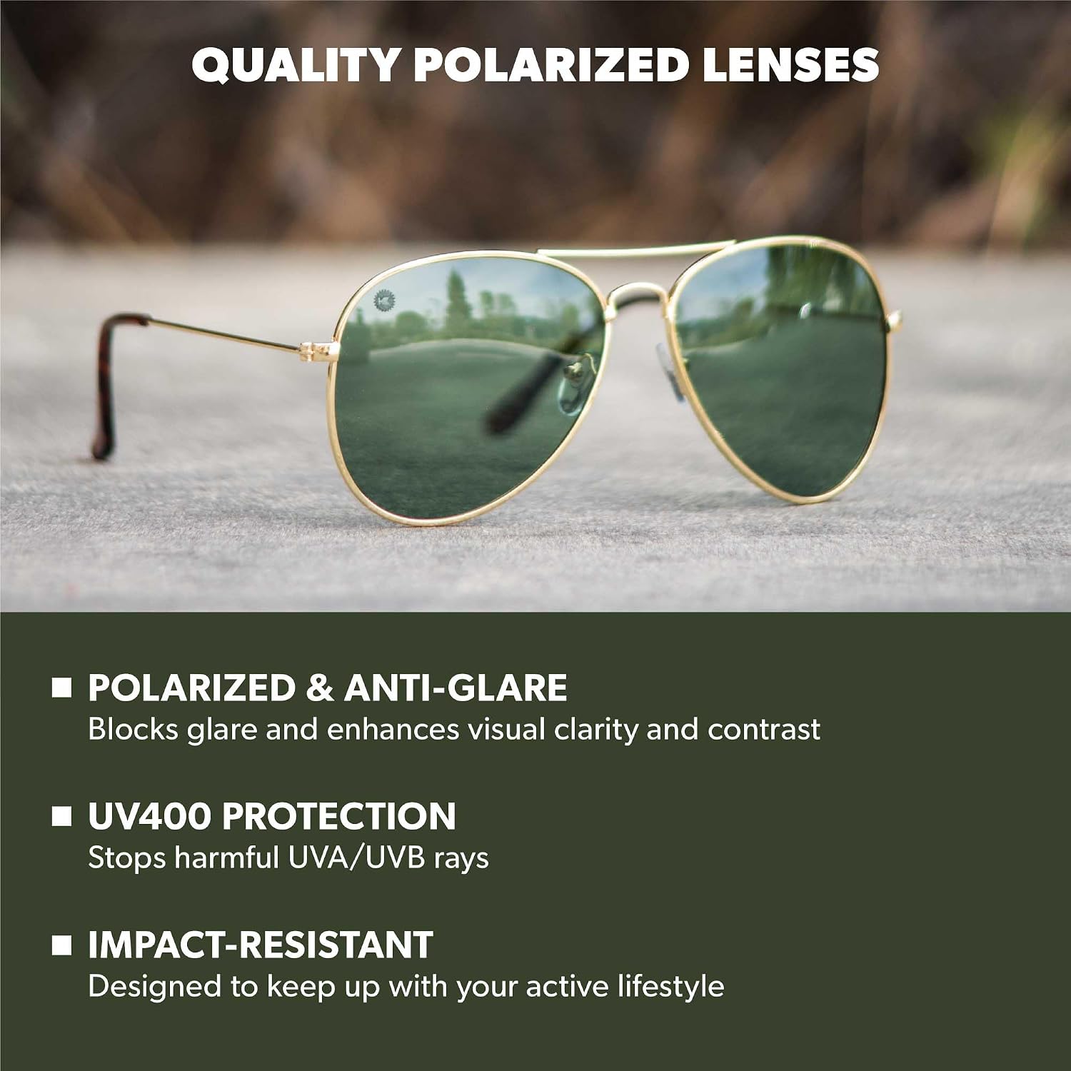 Knockaround Polarized Aviator Sunglasses for Men & Women - UV Protection image 2