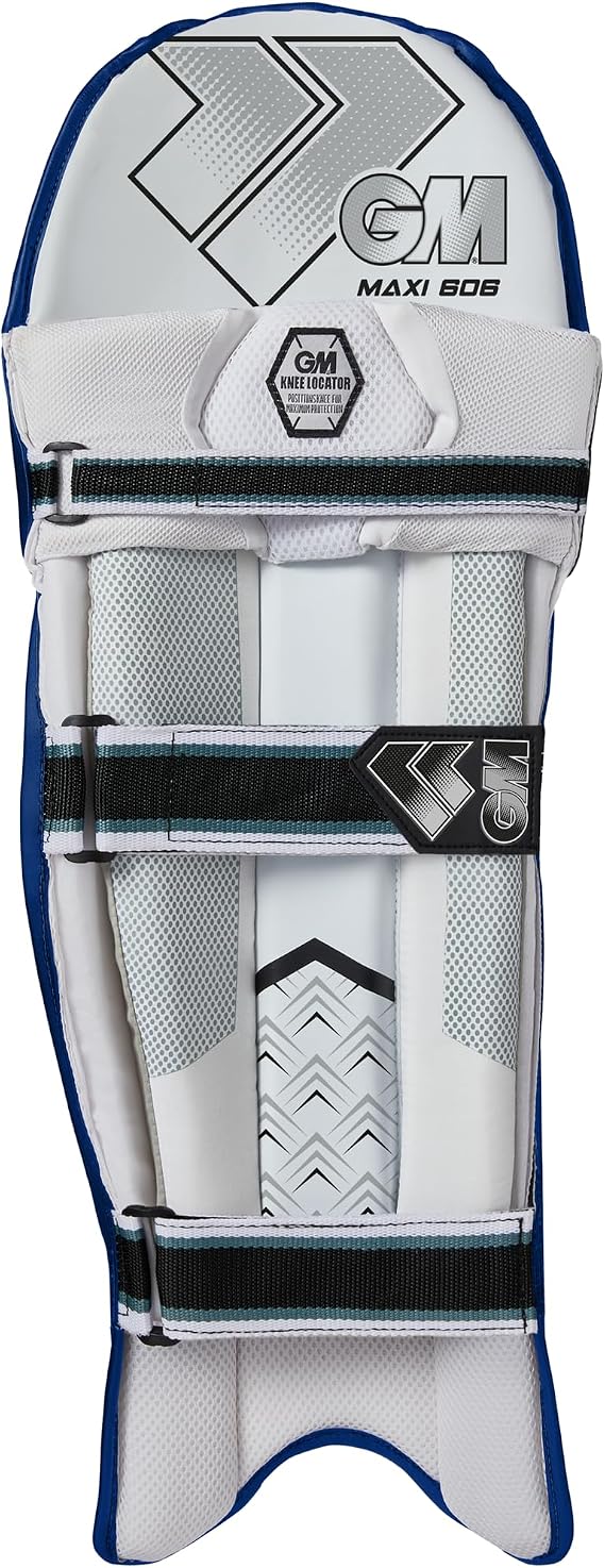 GM | Cricket Batting Pads | Maxi 606 | Traditional Cotton & Cane | 1 Pair | Navy | Gunn & Moore