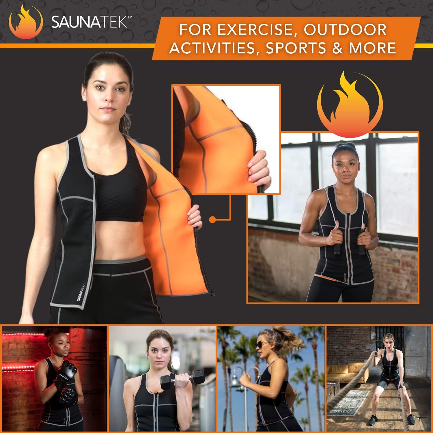 SaunaTek Women's Sauna Sweat Suit Vest for Exercise and Heat Training, Neoprene - Image 4