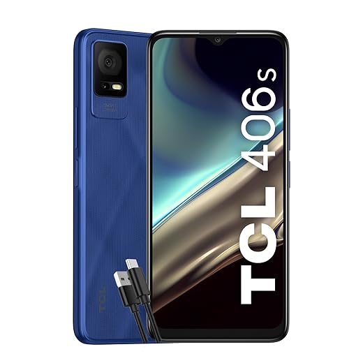 TCL 406S - Smartphone 4G Display 6.6" HD+, 64 GB, 3 GB RAM (+3GB di RAM virtuale), Dual Camera da 13 Mpx, Android 13, Batteria 5000 mAh, Dual Sim, Grigio con Cavo USB Type-C Aggiuntivo, Grigio