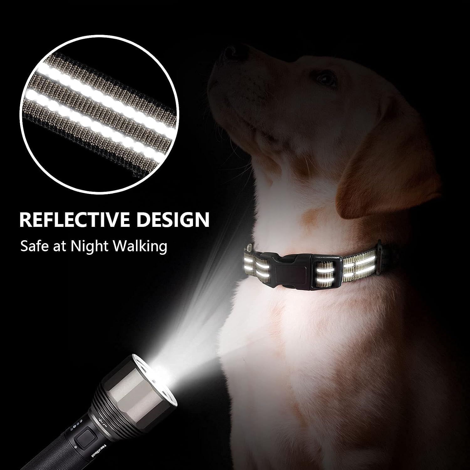 Martingale Collar for Dogs,Reflective Escape Proof,Brown,L image 3