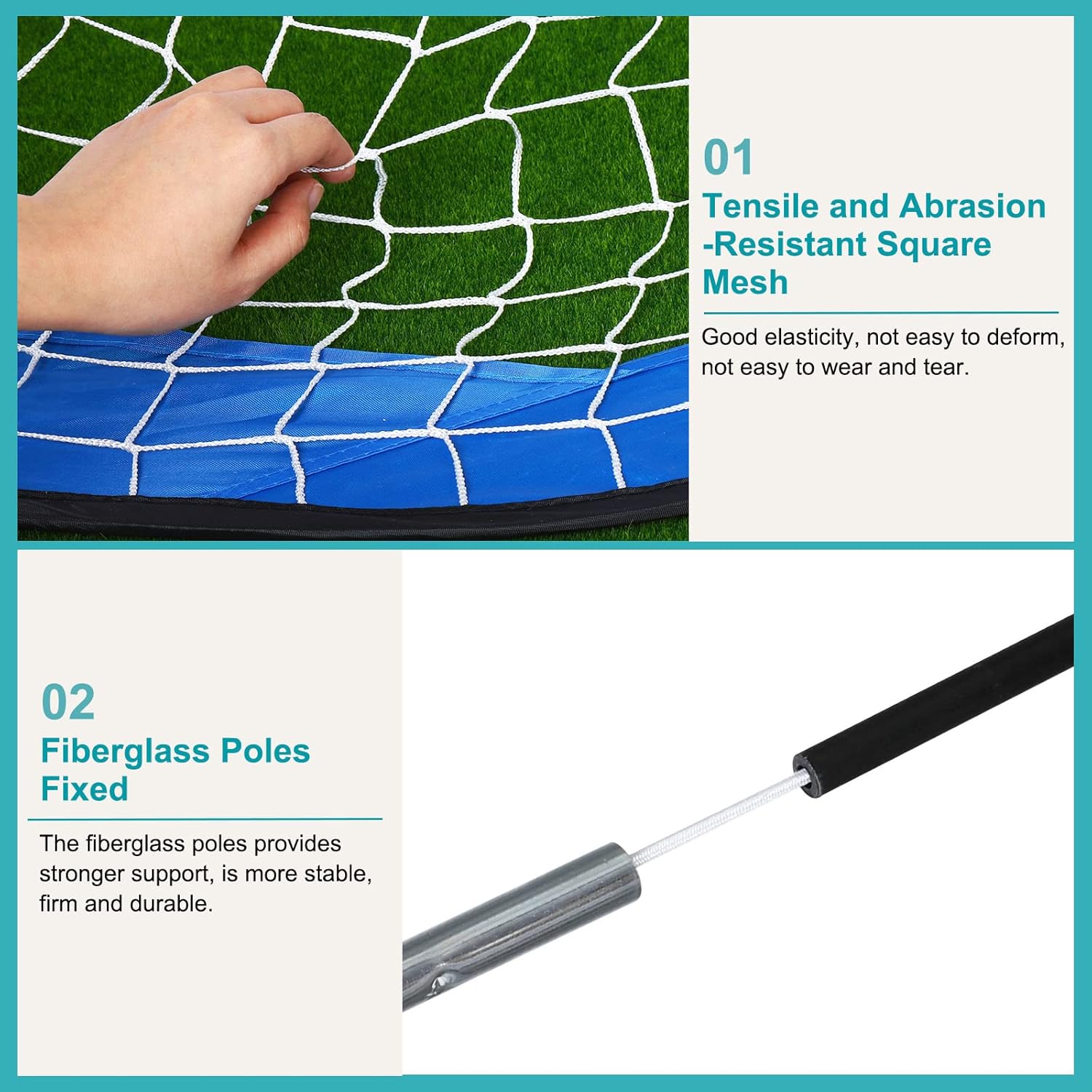 PATIKIL 4x3ft Portable Soccer Goal, Foldable Soccer Net with Carry Bag for Training Folding Indoor Outdoor Goal for Backyard Youth Soccer Practice, Blue
