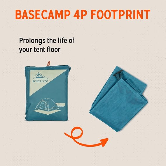 Kelty Discovery Basecamp 4 Person Tent Footprint (FP Only) Protects Tent Floor from Wear and Tear