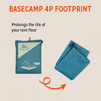 Kelty Discovery Basecamp 4 Person Tent Footprint (FP Only) Protects Tent Floor from Wear and Tear
