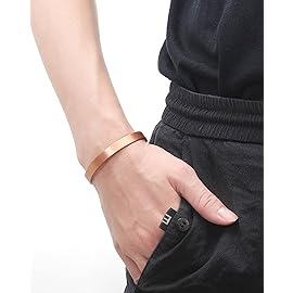 MagEnergy Copper Bracelet & Lymphatic Drainage Ring for Men Women, 99.9% Pure Copper Magnetic Bangle with 3500 Gauss Magnets, Adjustable Copper Cuff