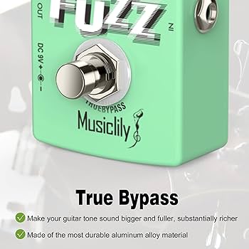 Musiclily Fuzz Pedal, Pro Octave Fuzz Guitar Pedal, DC 9V Adapter