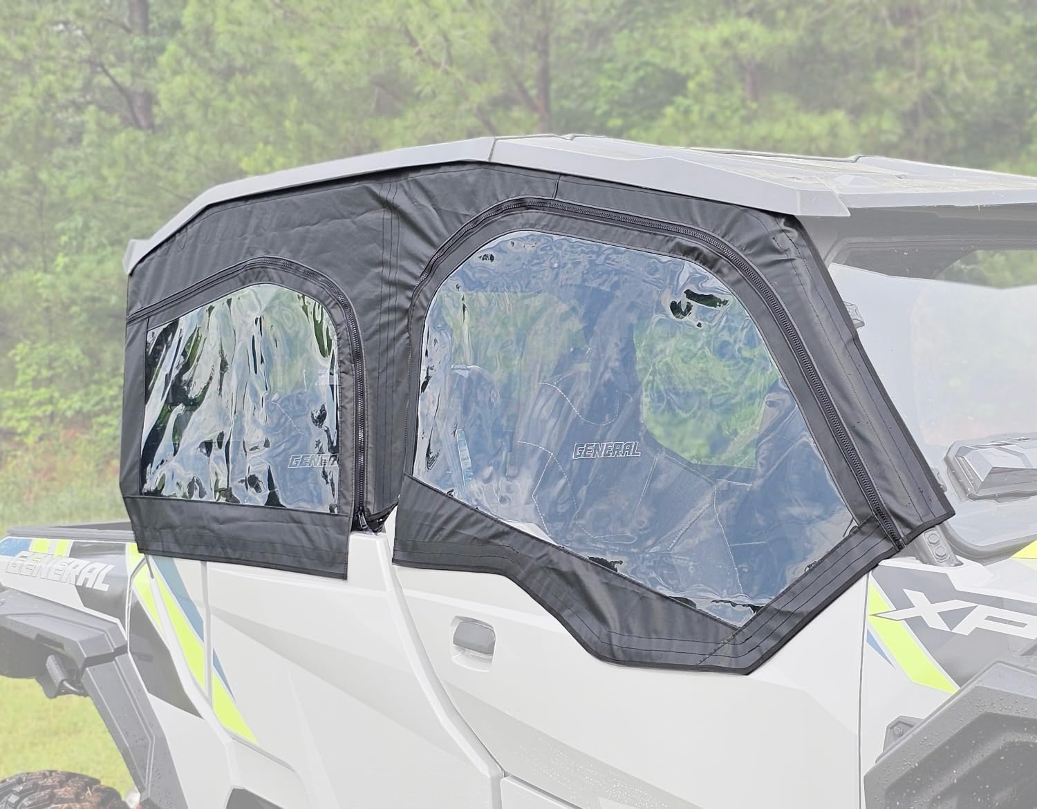 Falcon Ridge UTV Soft Half Upper Doors Compatible with Polaris General 1000 4 (2017-2022) and 1000 XP 4 (2020-2022) UTV Models | with Zippered Windows | Side by Side Accessories