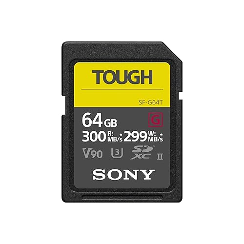 Tarjeta SDXC UHS-II Serie TOUGH-G de Sony 64GB, V90, CL10, U3, Máx R300MB/S, W299MB/S (SF-G64T/T1), Negra