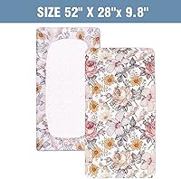 Vista 5 de Floral Crib Sheet,Baby Blanket,Changing Pad Covers