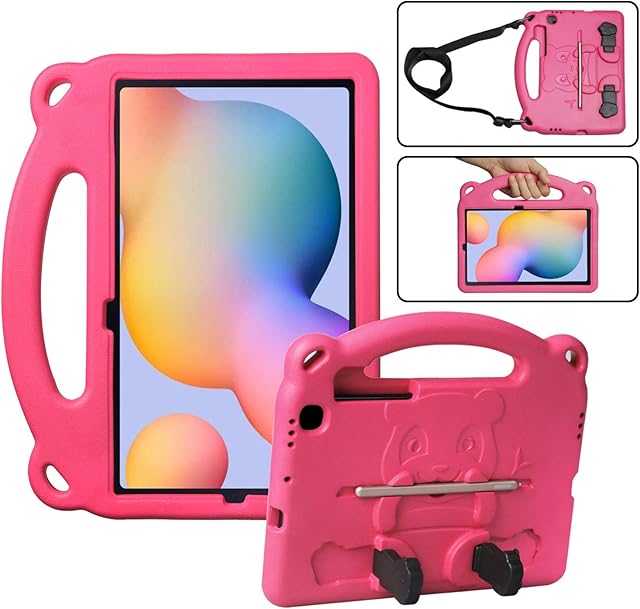 KINGSKEEN Case for Samsung Galaxy Tab S6 Lite 2022/2020 10.4 inch, EVA Shockproof Lightweight with Pen Holder and Shoulder Strap, Kids Case for SM-P610/P615/P613/P619 (Pink)