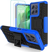 Case for Moto G Power 5G 2025/2026 with 2 Pack Screen Protector, Shockproof Non-Slip Robust Bumper Cover with Kickstand, Blue | Military Grade, Shockproof, Heavy Duty, Robust Bumper Cover, with Kickstand