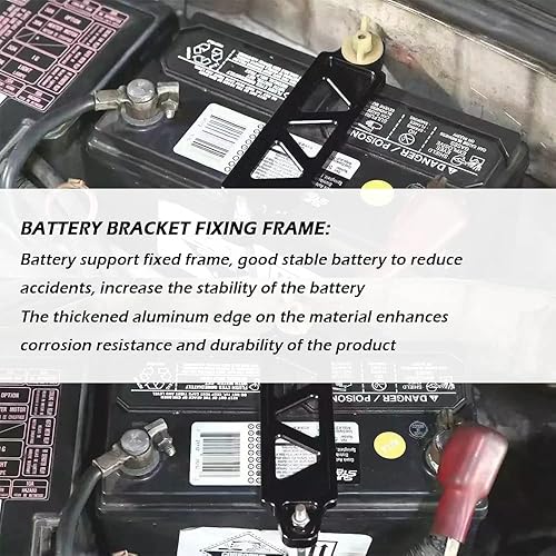 Miniatura 7 de Soporte de sujeción de batería, juegos de amarre de batería de aleación de aluminio de alta calidad que proporcionan un entorno de conducción seguro