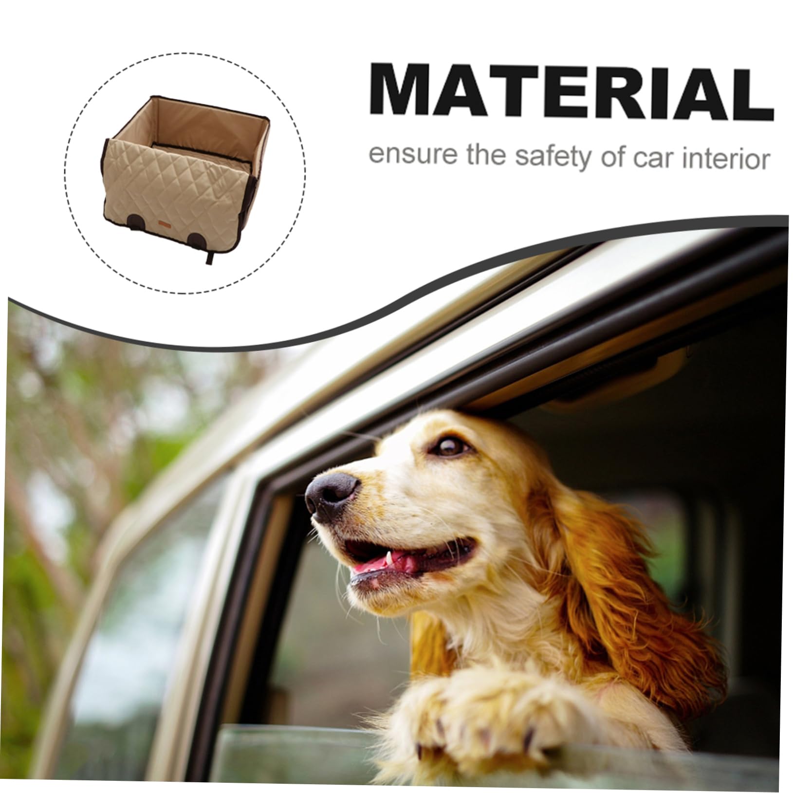 FRCOLOR Cojín para Asiento de Coche para Perros y Gatos Beige
