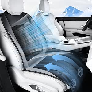 FLORICH Cooling Car Seat Cover, Ventilated Seat Cushion Cooling Car Seat Pad for Summer Driving with 8 Powerful Turbo Fans Universal Fit for Car SUV Truck Van-Grey