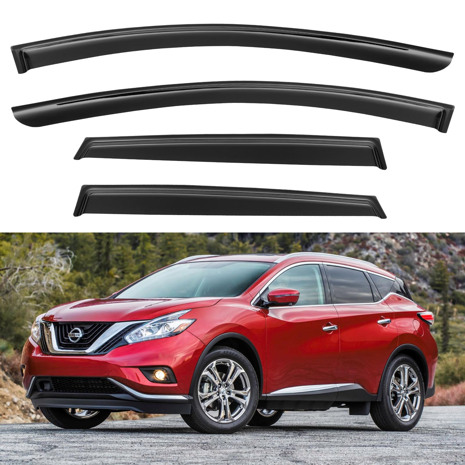 Photo 1 of Window Visors Rain Guards Shield for Nissan Murano 2015-2023, Window Wind Deflectors Vent Shades for 15-23 Murano 2015-2023 Nissan Murano